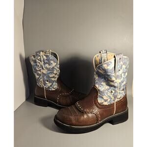 Distressed & Grunge ARIAT FAT BABY Cowboy Boots 7 B Womens Camo Roper Boot